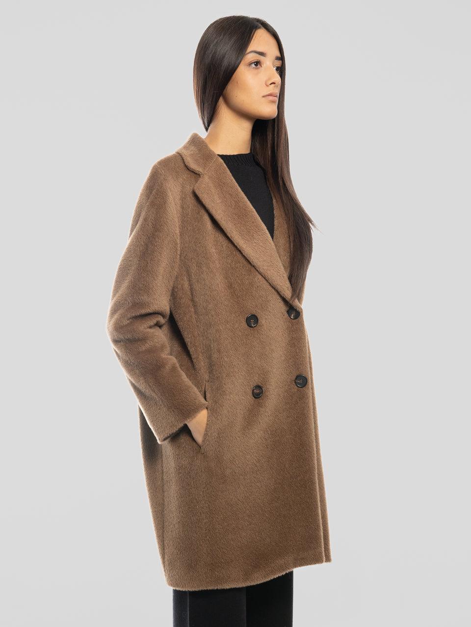 MAX MARA Cappotto Doppiopetto in Alpaca e Lana Roseto Cammello ACQUISTA ORA