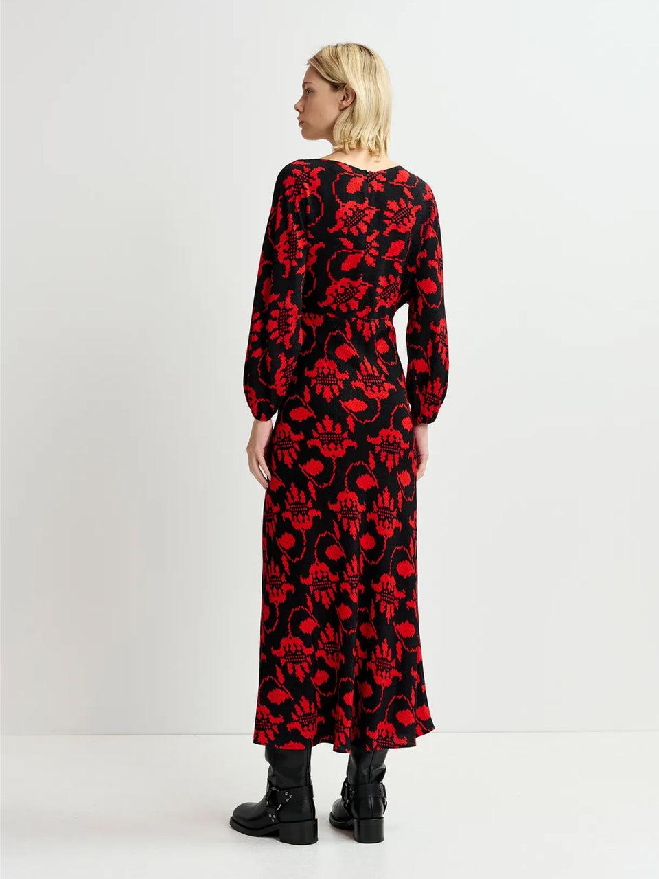 ESSENTIEL ANTWERP Abito Lungo con Stampa Nero Fino al 55% di sconto