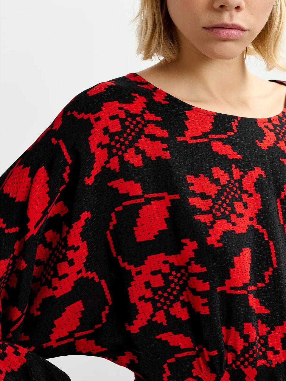 ESSENTIEL ANTWERP Abito Lungo con Stampa Nero Fino al 55% di sconto