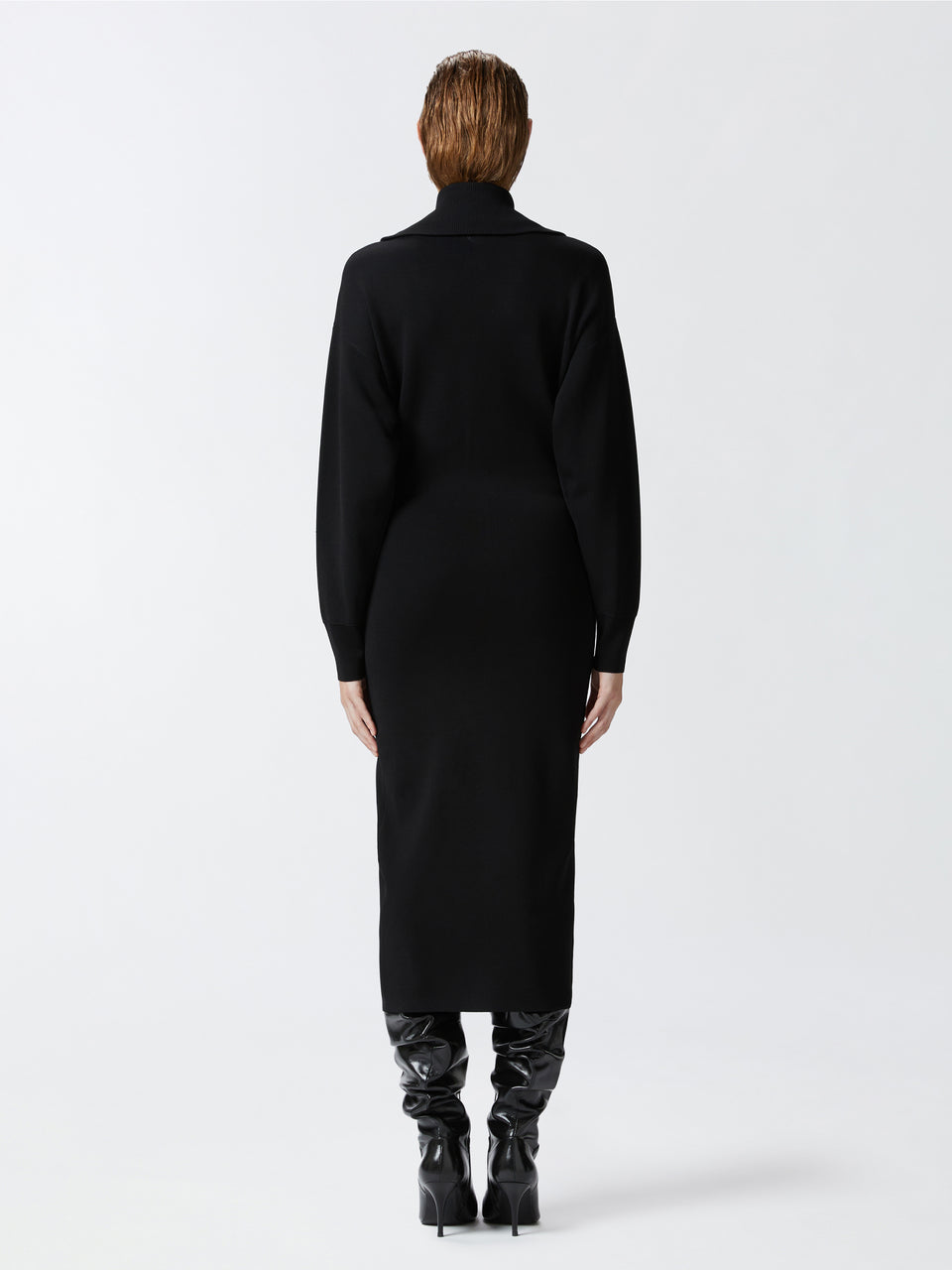 PINKO Abito Longuette in Maglia Nero Solo un giorno rimasto