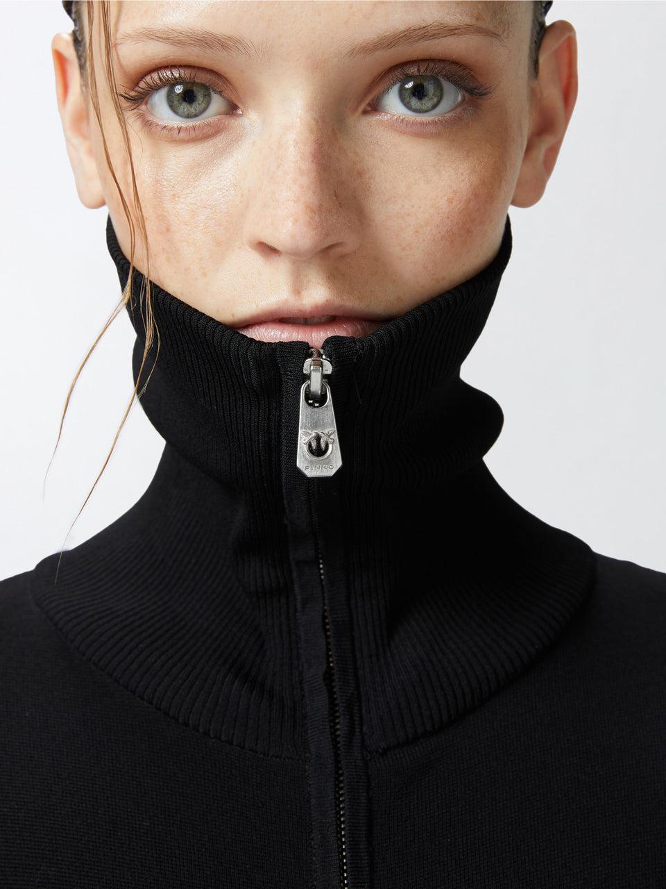 PINKO Abito Longuette in Maglia Nero Solo un giorno rimasto