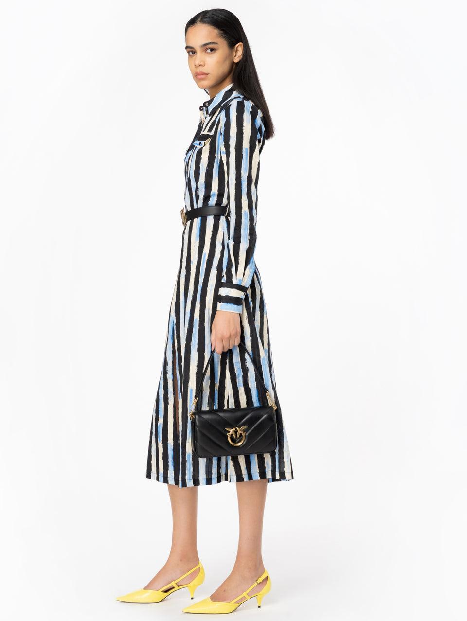 PINKO Abito Chemisier a Righe Nero 50% di sconto con spedizione gratuita