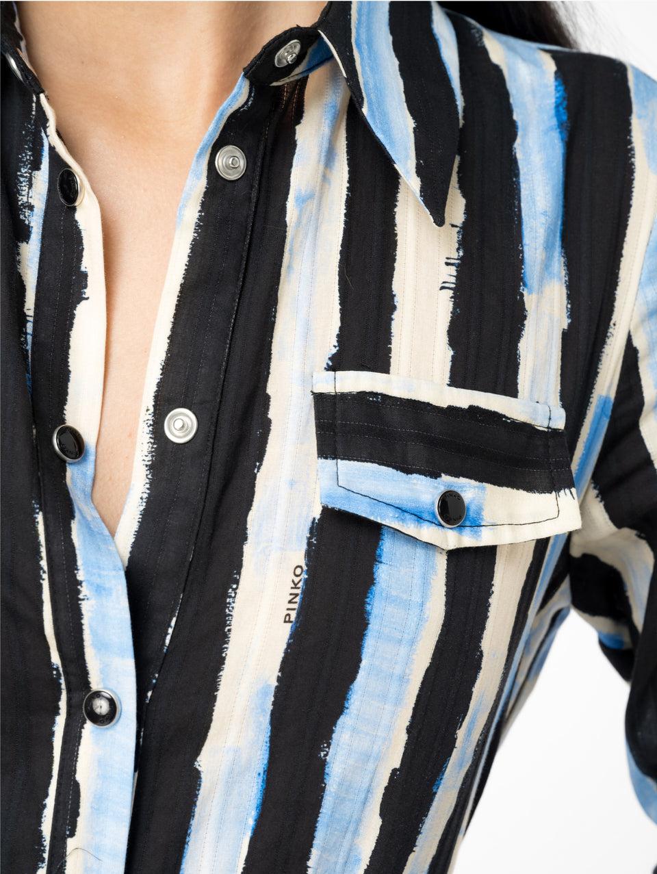 PINKO Abito Chemisier a Righe Nero 50% di sconto con spedizione gratuita