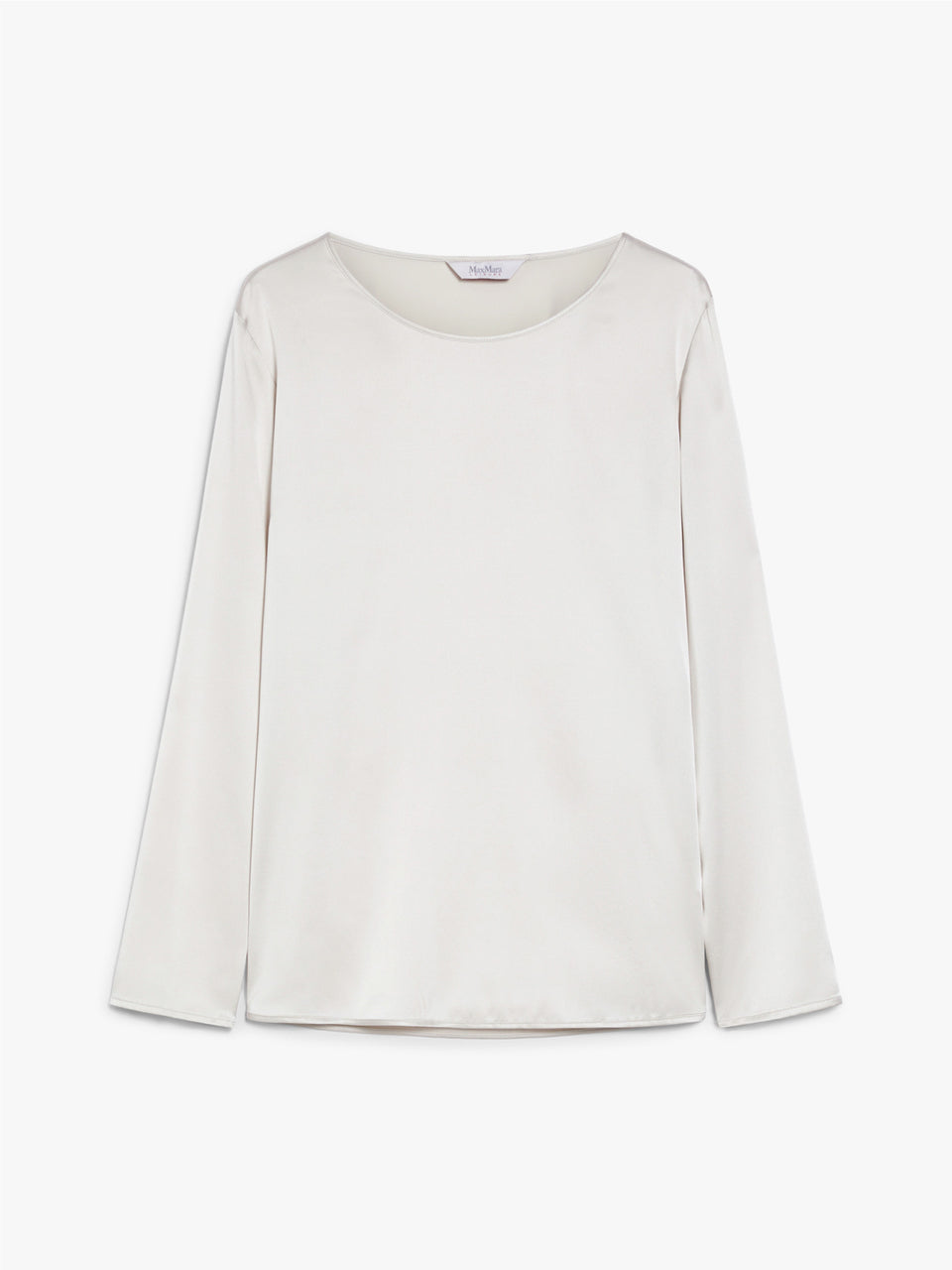 MAX MARA LEISURE Blusa in Raso di Seta Stretch Ghiaccio Officina