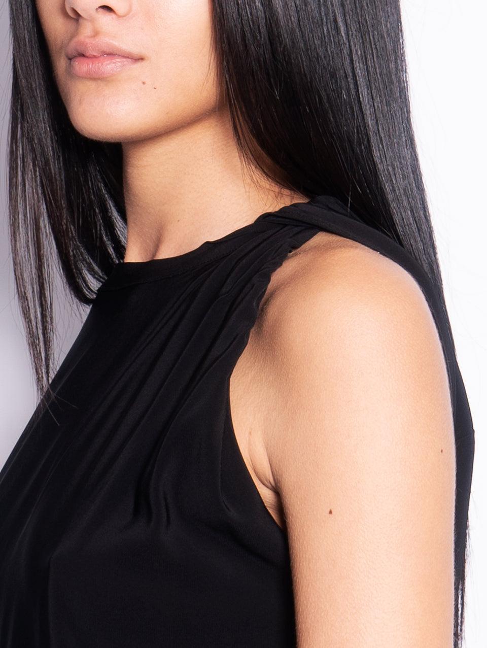 PINKO Blusa Girocollo con Lavorazione sulla Manica Nero 50% di sconto per tempo limitato