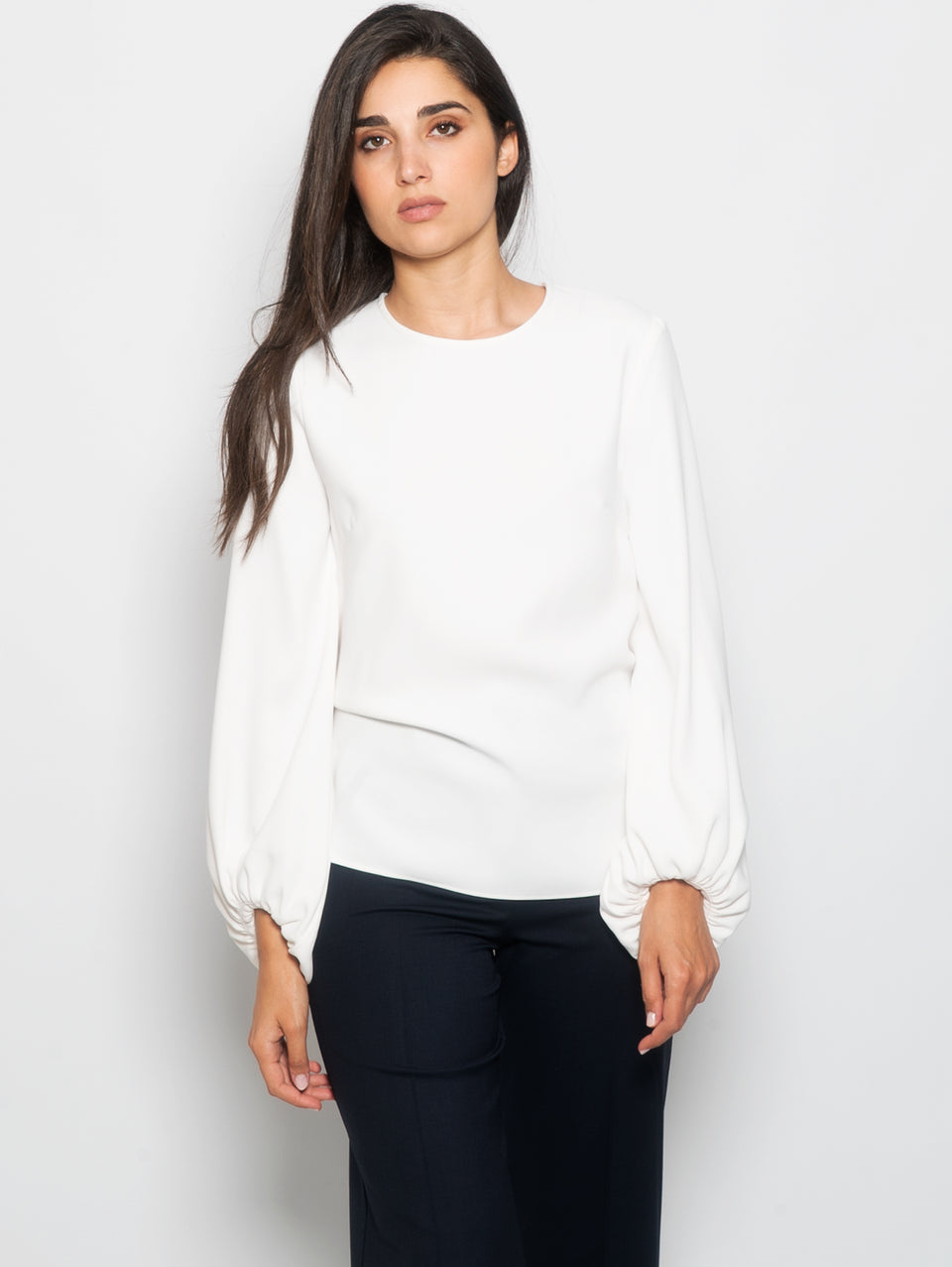 P.A.R.O.S.H. Blusa con Manica a Palloncino Panna