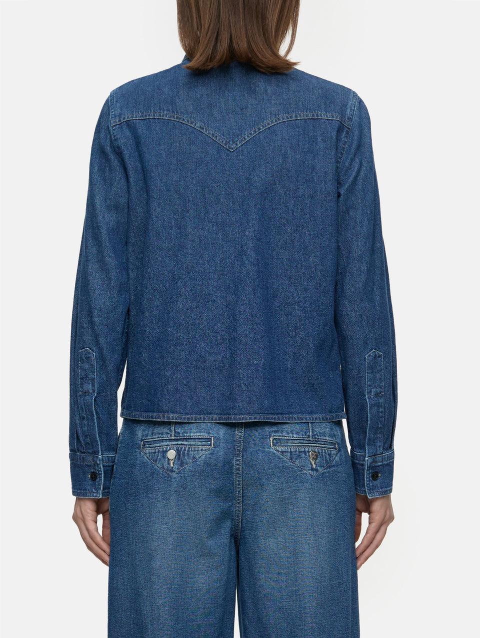 CLOSED Camicia Western in Denim Blu Qualità Garantita