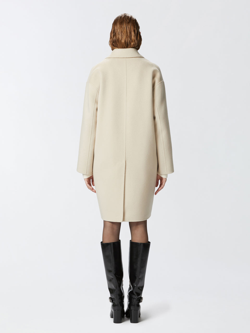 PINKO Cappotto Monopetto in Double di Lana Beige Convenienza