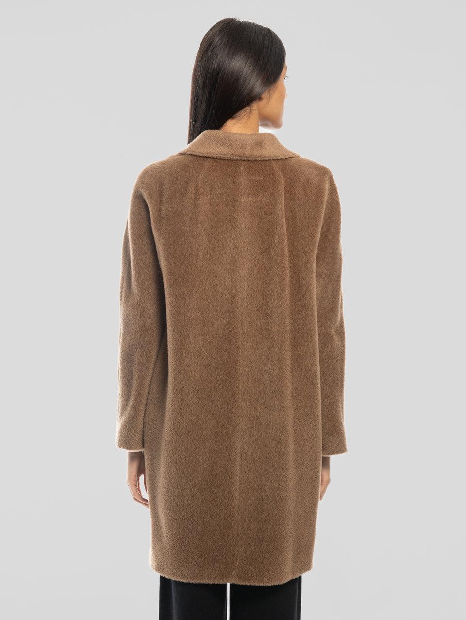 MAX MARA Cappotto Doppiopetto in Alpaca e Lana Roseto Cammello Offerta