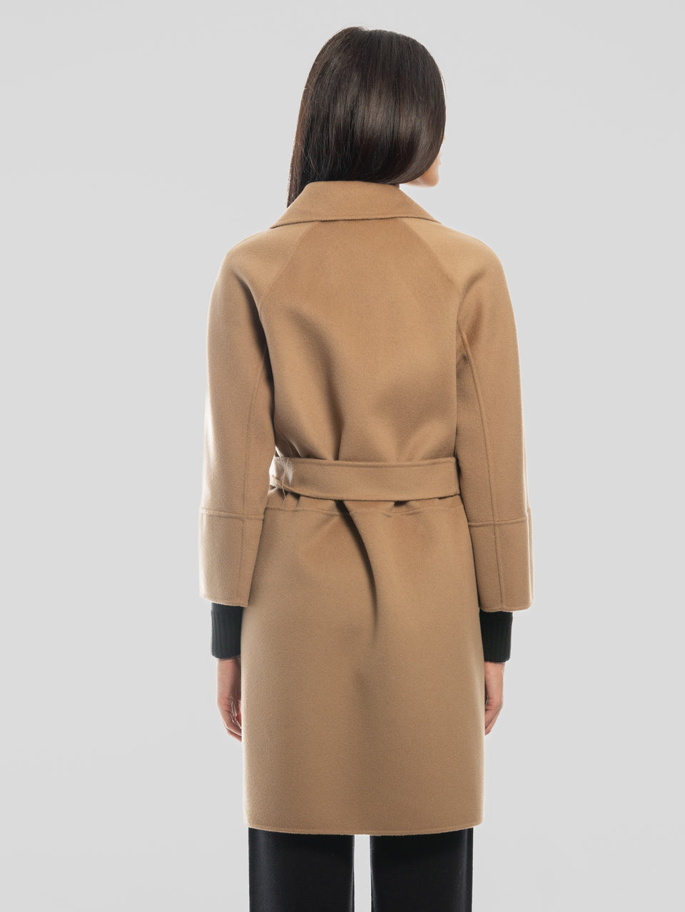 MAX MARA Cappotto Cucito a Mano in Doppio di Lana Arona Cammello Online