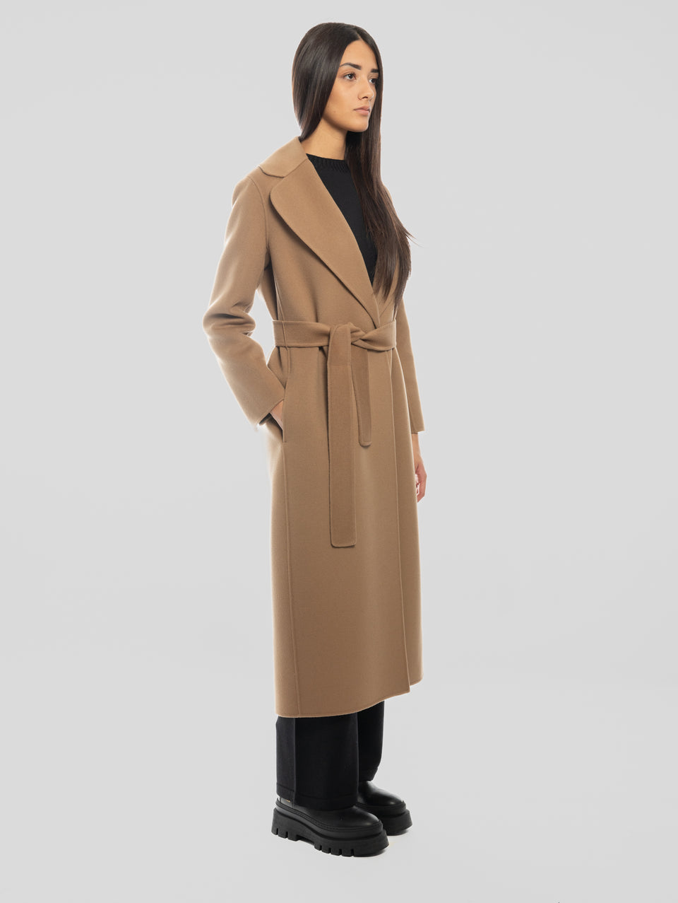 MAX MARA Cappotto Lungo a Vestaglia Poldo Cammello In Vendita