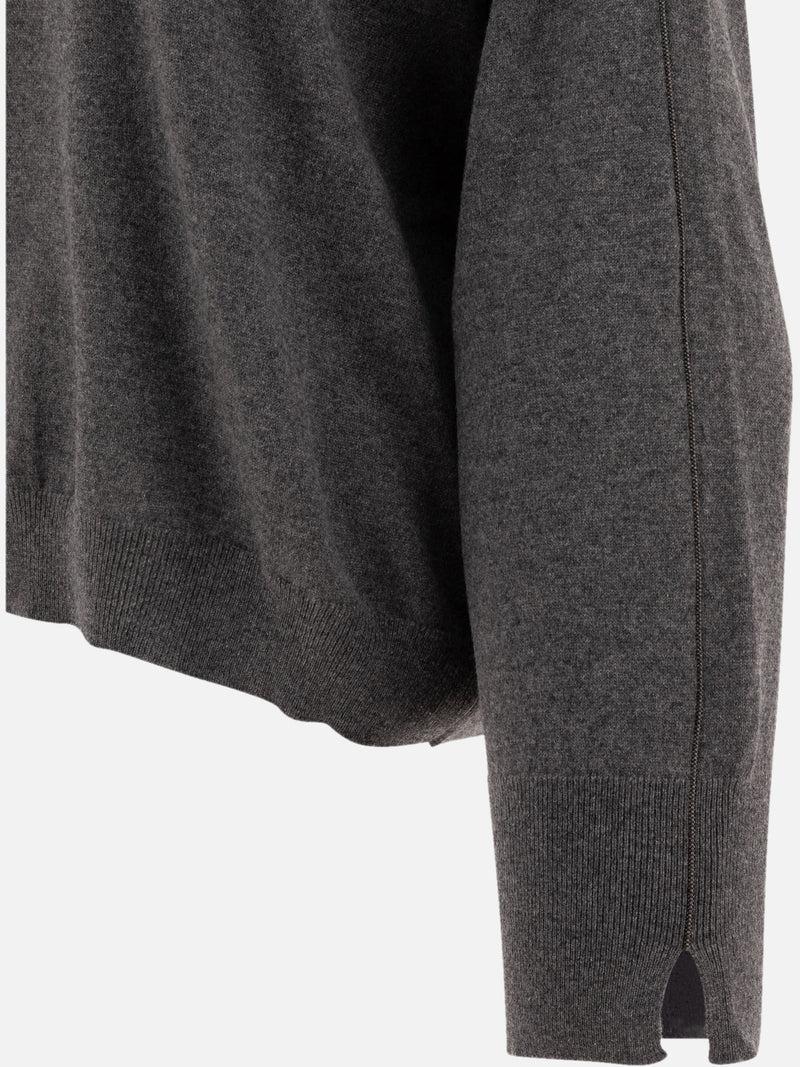 Vietti Brunello Cucinelli Maglione in cashmere con monili Moda