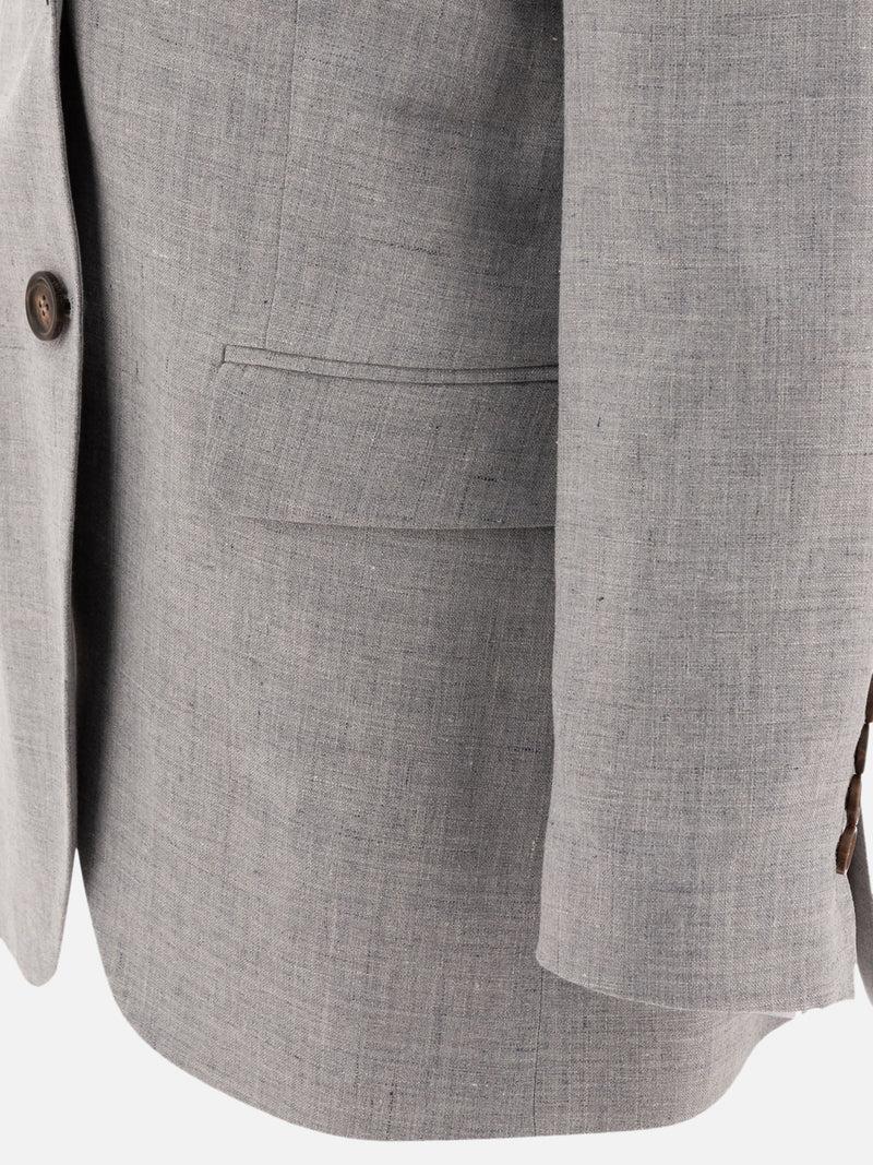 Vietti Brunello Cucinelli Blazer in canvas di lino e lana con monile 2025