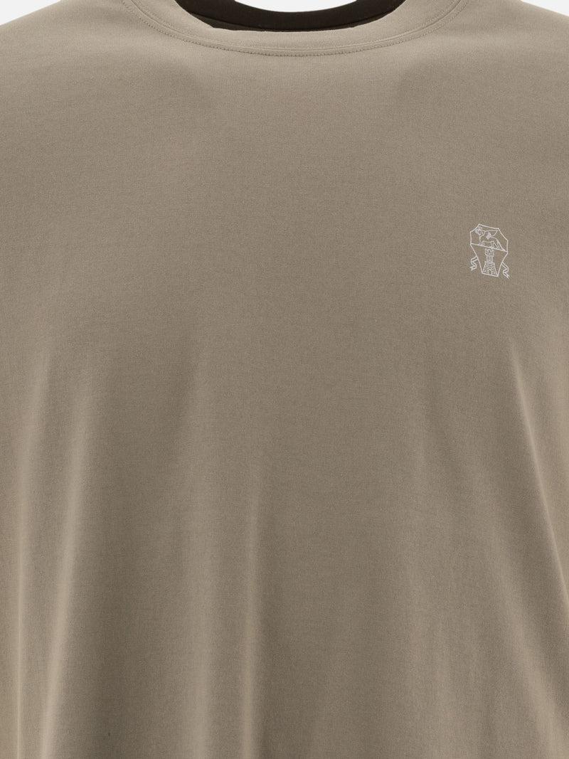 Vietti Brunello Cucinelli T-shirt in jersey con logo Prezzo di fabbrica