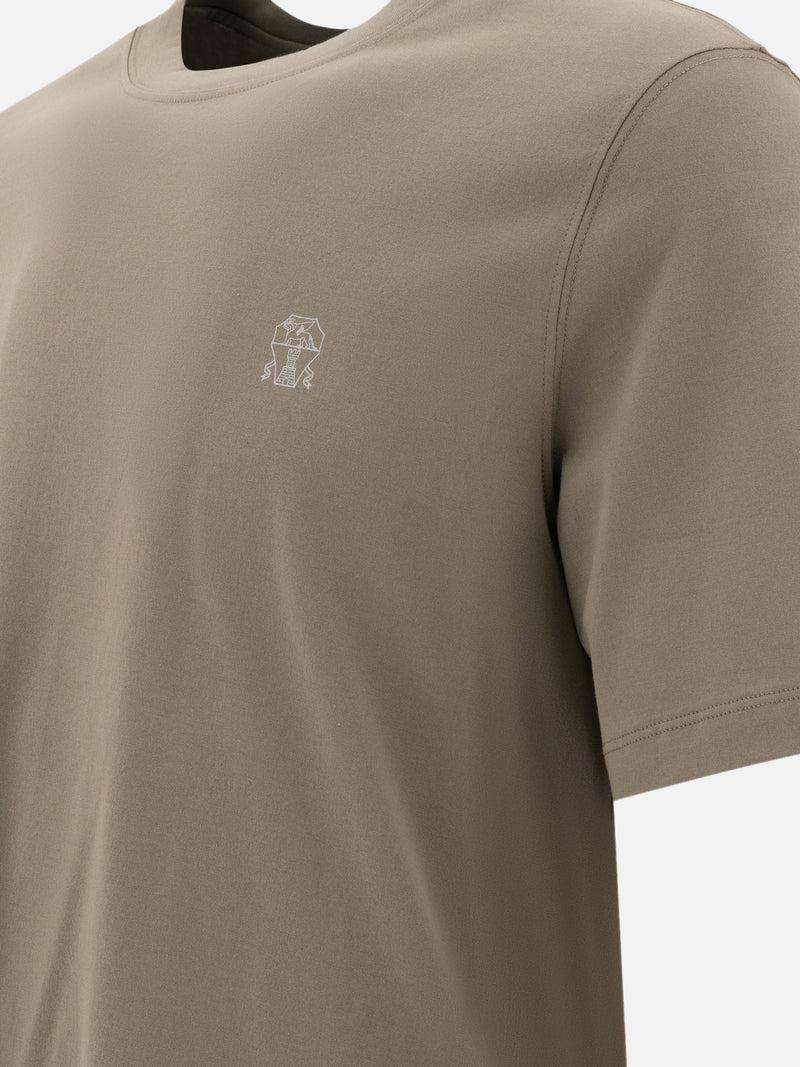 Vietti Brunello Cucinelli T-shirt in jersey con logo Prezzo di fabbrica