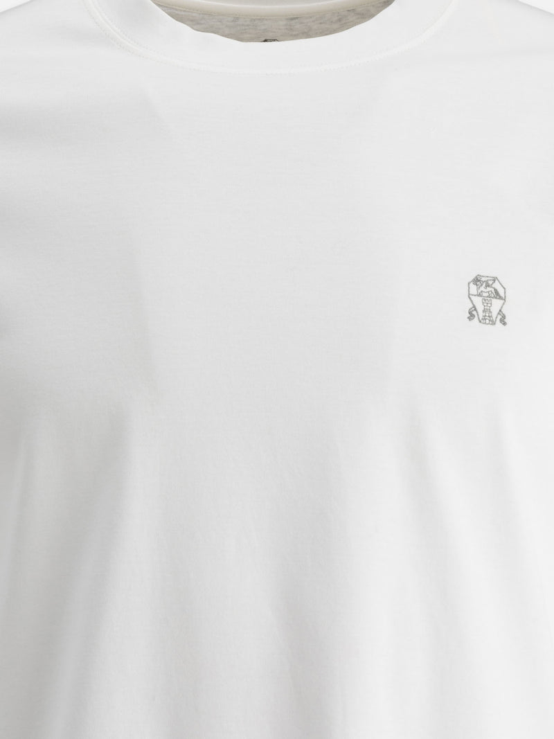 Vietti Brunello Cucinelli T-shirt con logo ricamato Fino al 60% di sconto