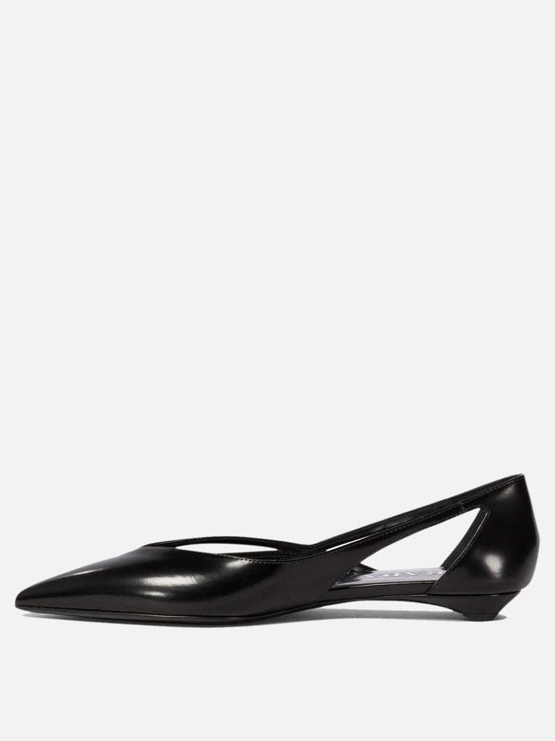 Vietti Prada Ballerine cut-out in pelle spazzolata Offerta temporanea