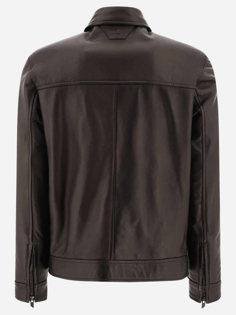 Vietti Salvatore Santoro Giacca in pelle stile biker Nuovo