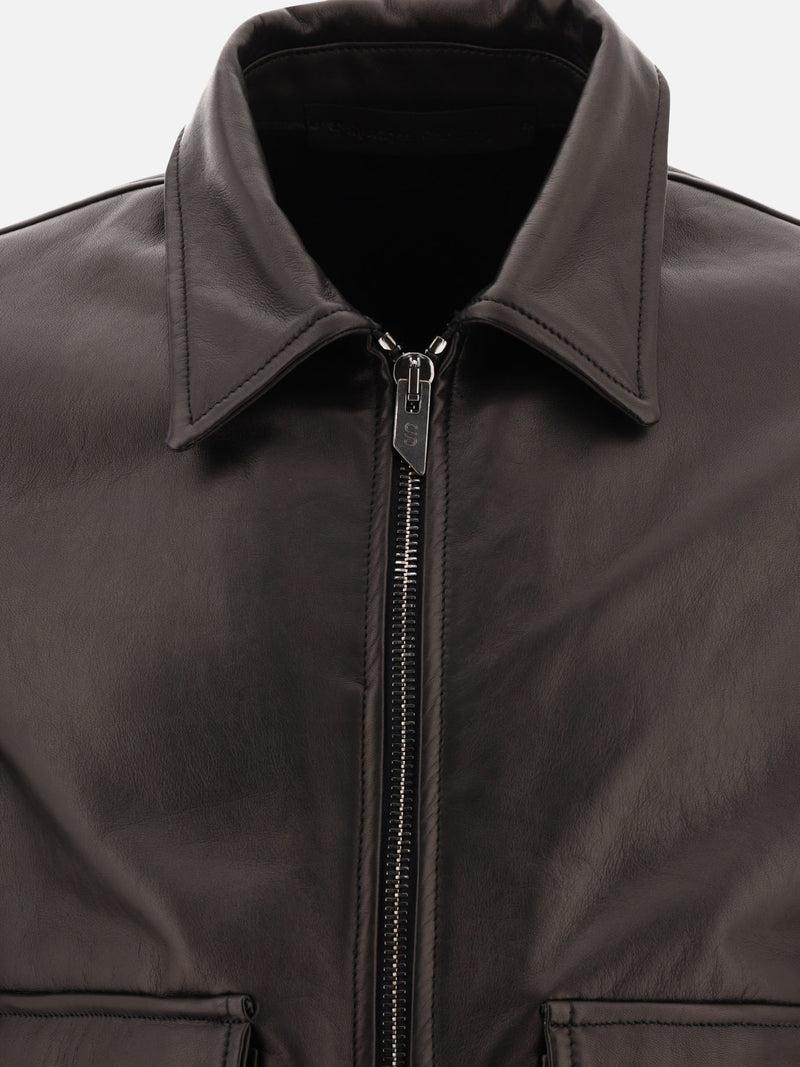 Vietti Salvatore Santoro Giacca in pelle stile biker Nuovo