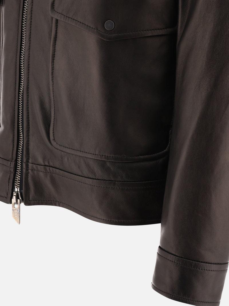 Vietti Salvatore Santoro Giacca in pelle stile biker Nuovo