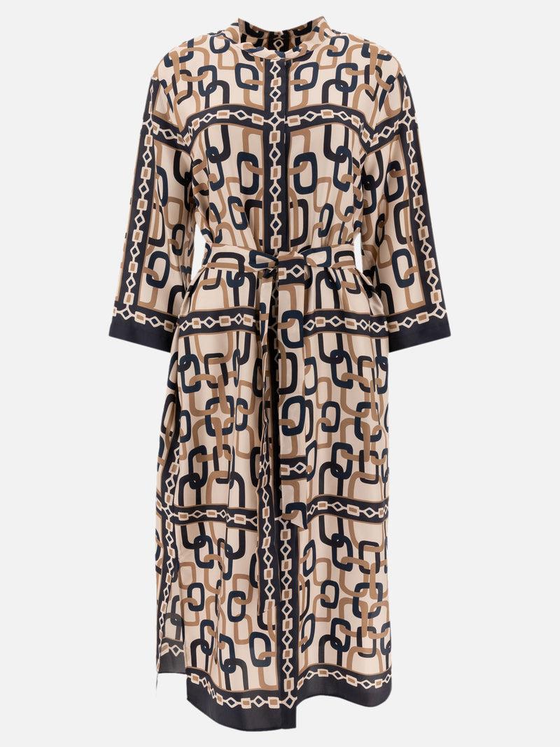 Vietti Max Mara Timeless Abito in twill di seta stampata Outlet