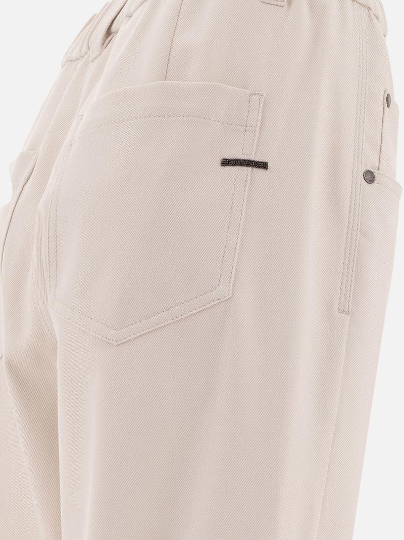 Vietti Brunello Cucinelli Pantaloni baggy "Shiny Bartack" Spedizione gratuita