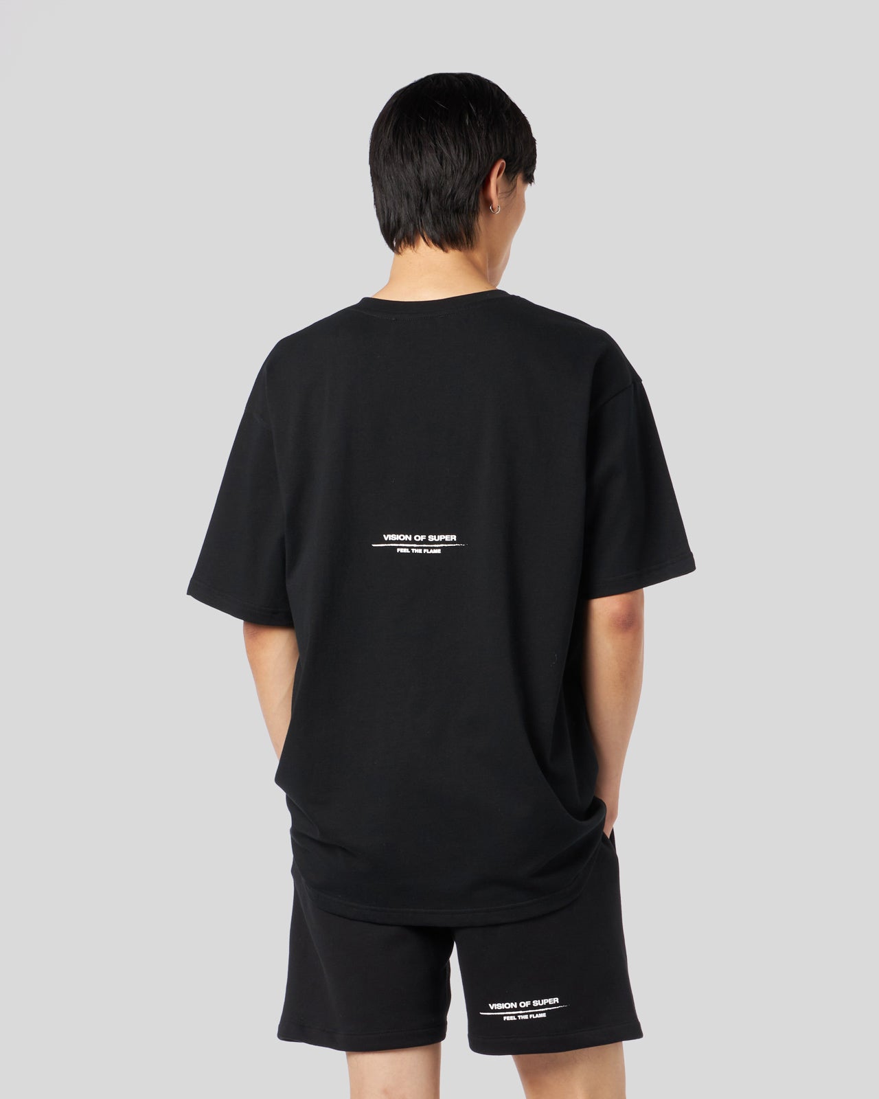 Vision Of Super BLACK T-SHIRT WITH FLAMES LOGO 2025