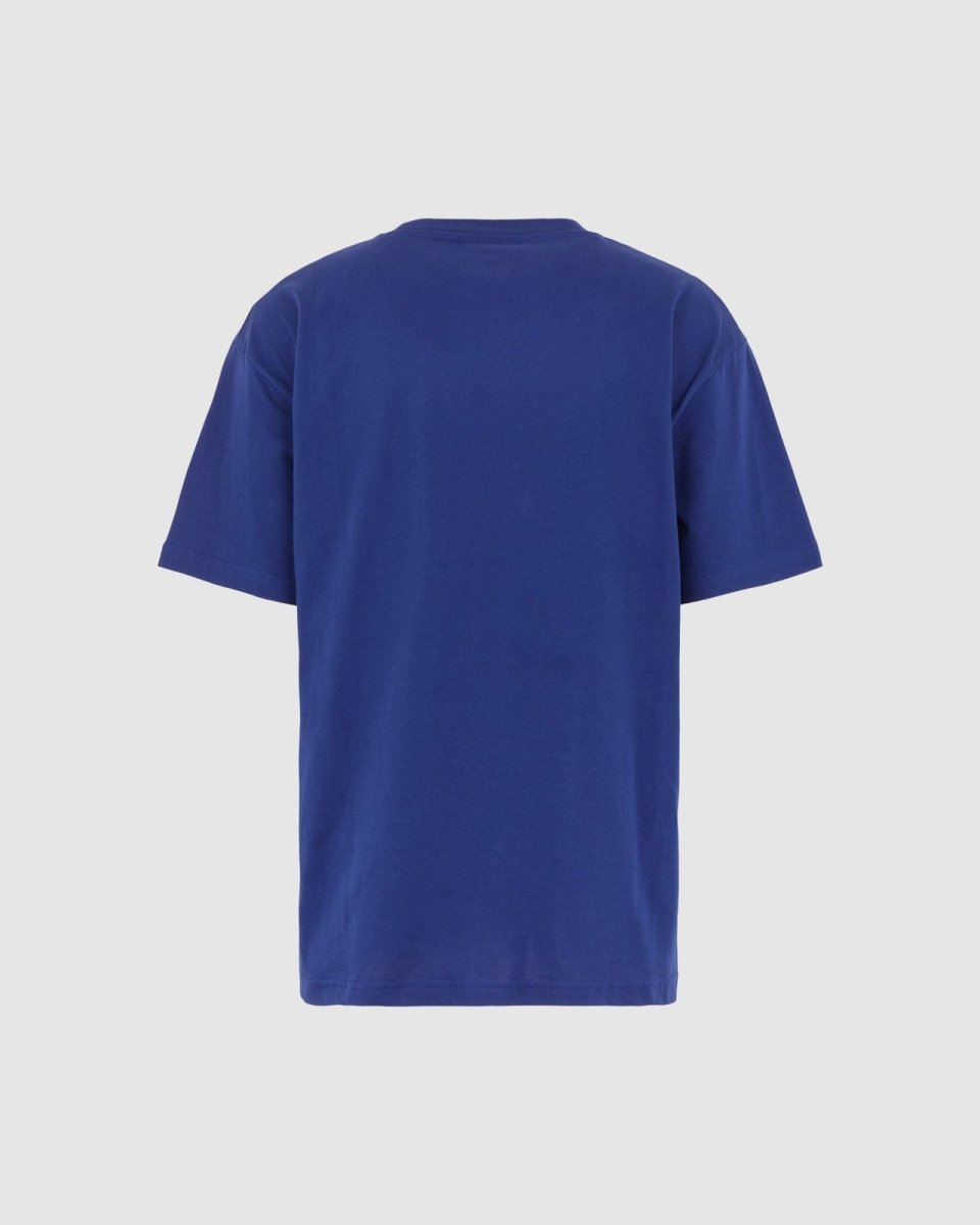 Vision Of Super BLUE T-SHIRT WITH EMBROIDERED FLAMING HEART Nuovo