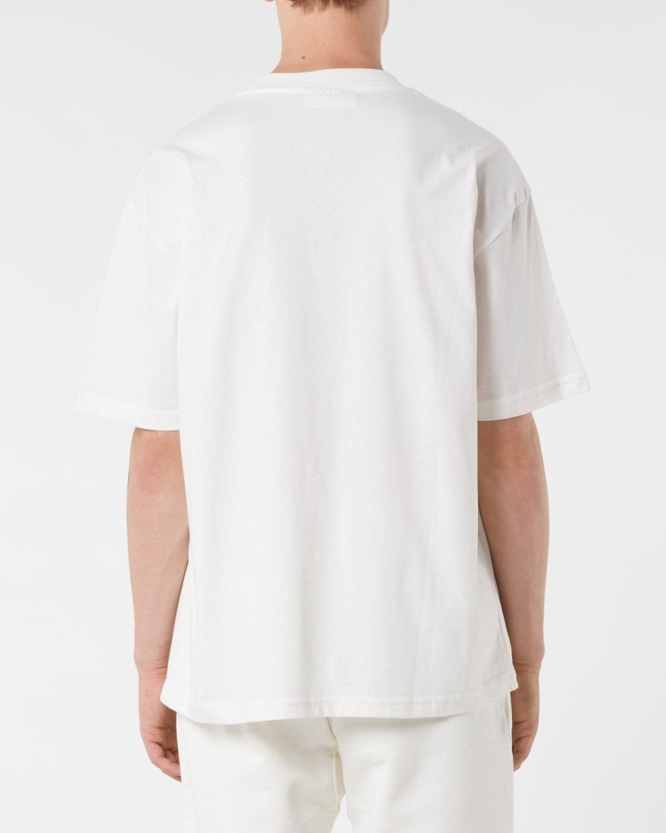 Vision Of Super OFF WHITE T-SHIRT WITH EMBROIDERED FLAMING HEART Spedizione Gratuita