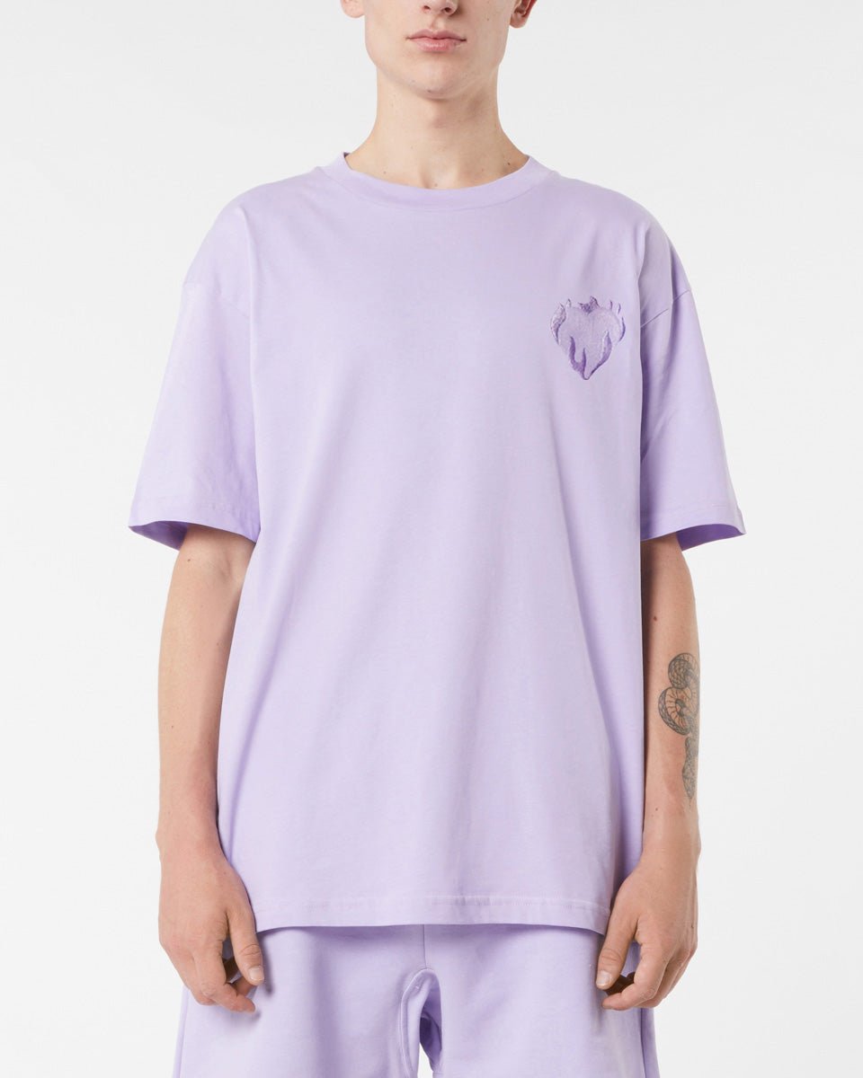 Vision Of Super LILAC T-SHIRT WITH EMBROIDERED FLAMING HEART Sconto