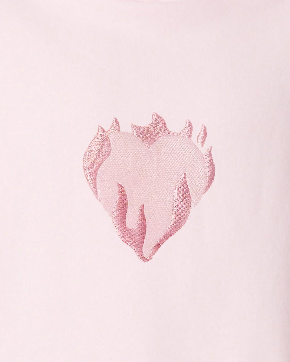 Vision Of Super PINK HOODIE WITH EMBROIDERED FLAMING HEART Offerte