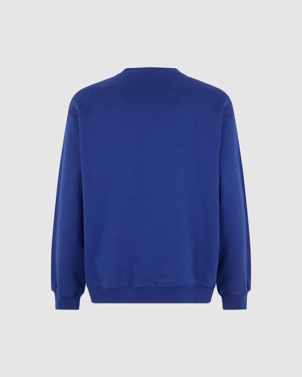 Vision Of Super BLUE CREWNECK WITH EMBROIDERED FLAMING HEART Hotsell