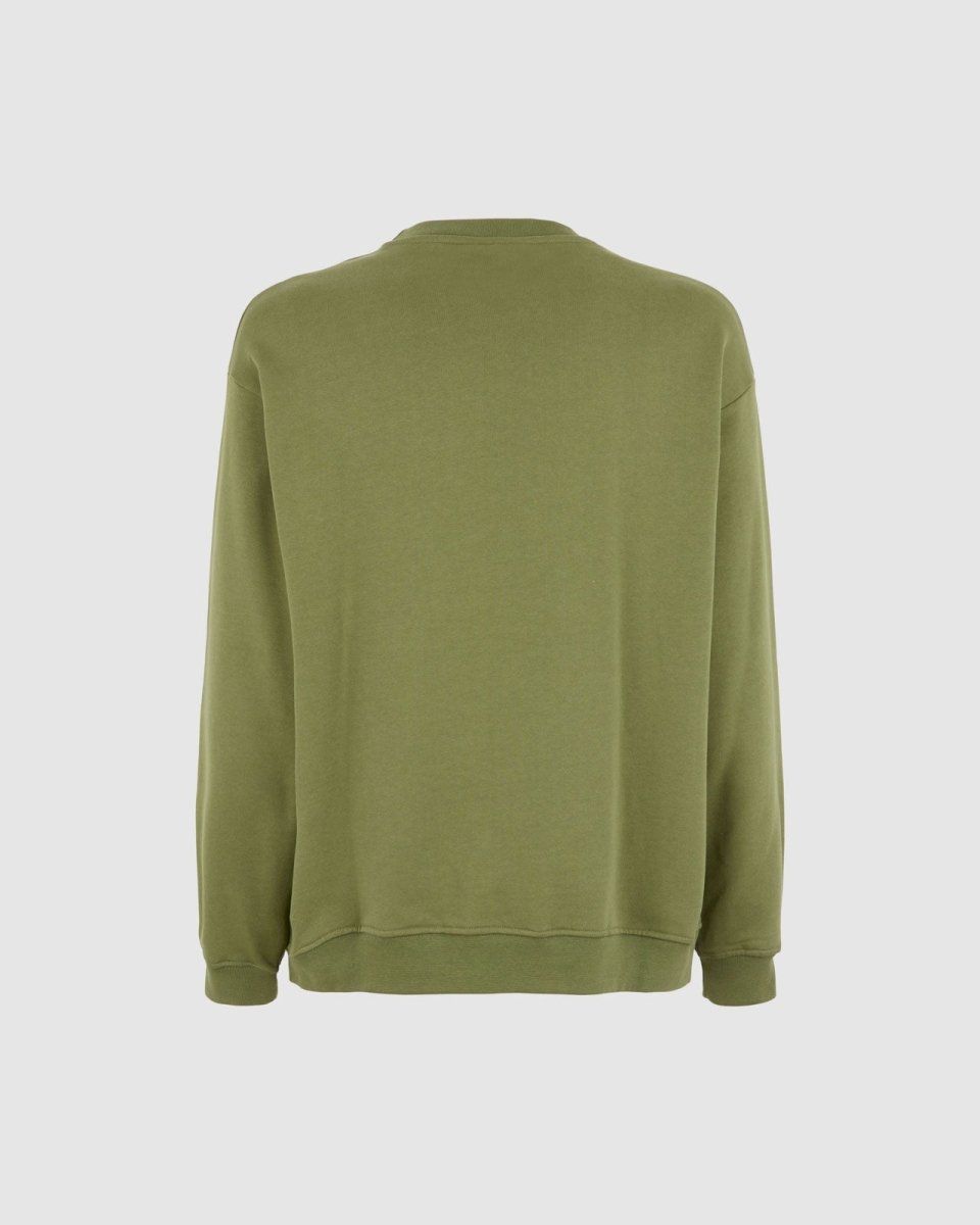 Vision Of Super GREEN CREWNECK WITH EMBROIDERED FLAMING HEART I Più Venduti