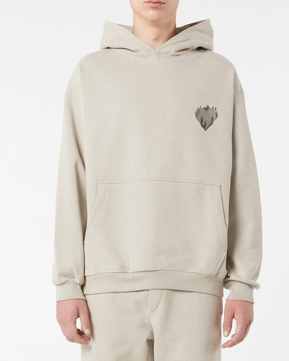 Vision Of Super LONDON FOG HOODIE WITH EMBROIDERED FLAMING HEART In Saldo
