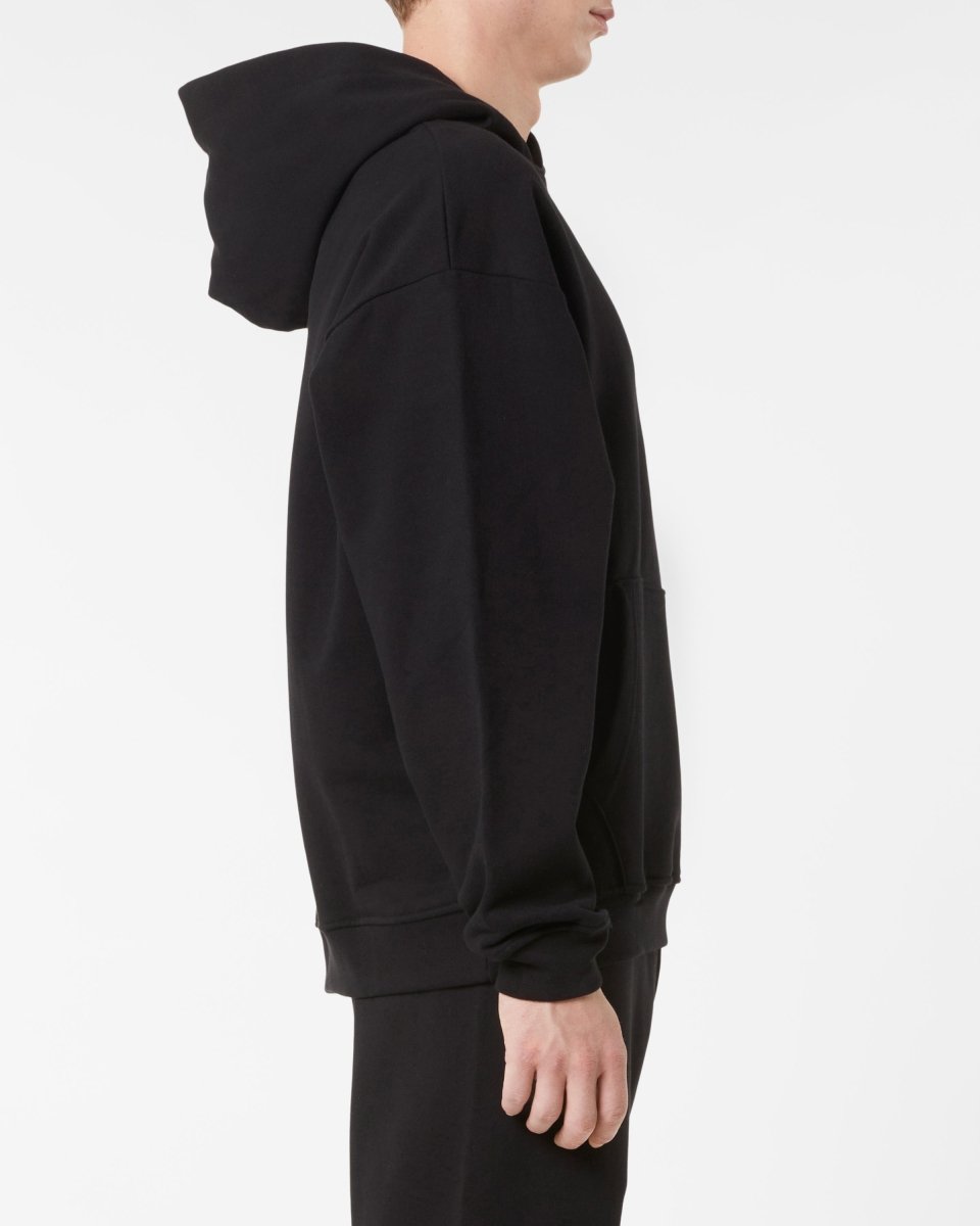 Vision Of Super BLACK HOODIE WITH EMBROIDERED FLAMING HEART Nuova