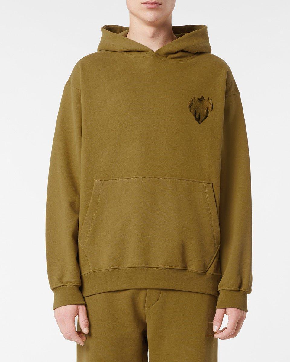 Vision Of Super PLANTATION HOODIE WITH EMBROIDERED FLAMING HEART Moda
