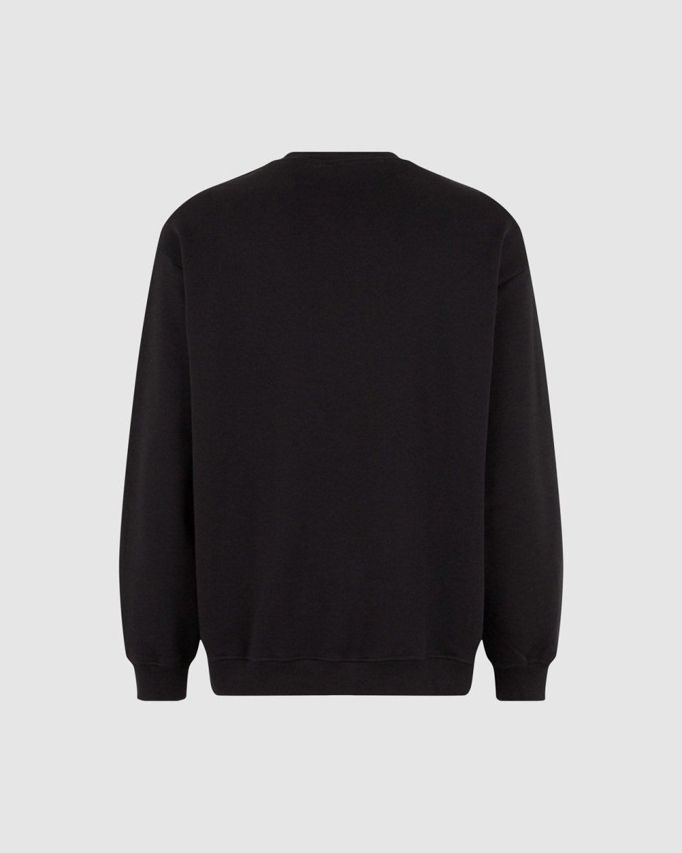 Vision Of Super BLACK CREWNECK WITH EMBROIDERED FLAMING HEART In Linea