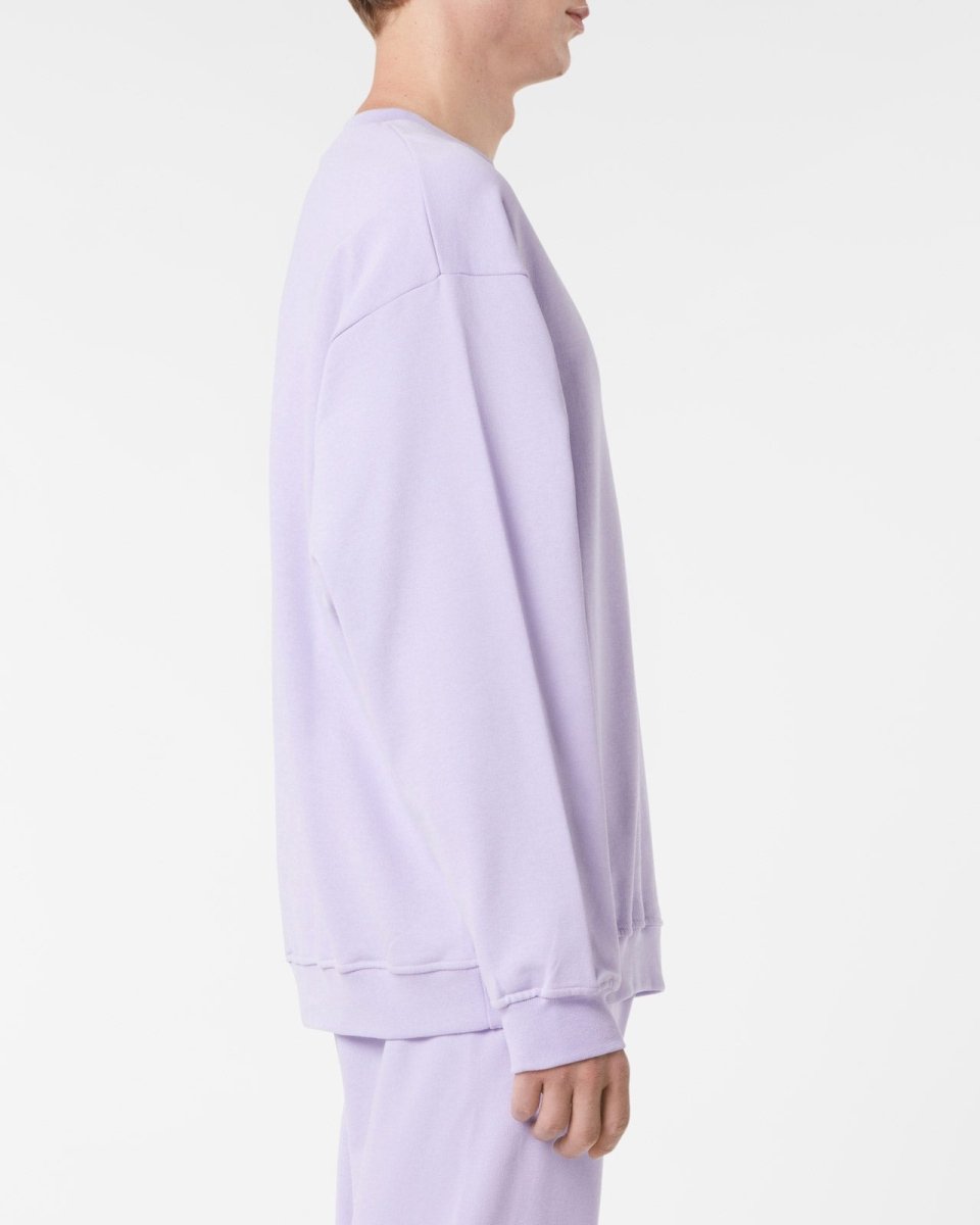 Vision Of Super LILAC CREWNECK WITH EMBROIDERED FLAMING HEART Economico