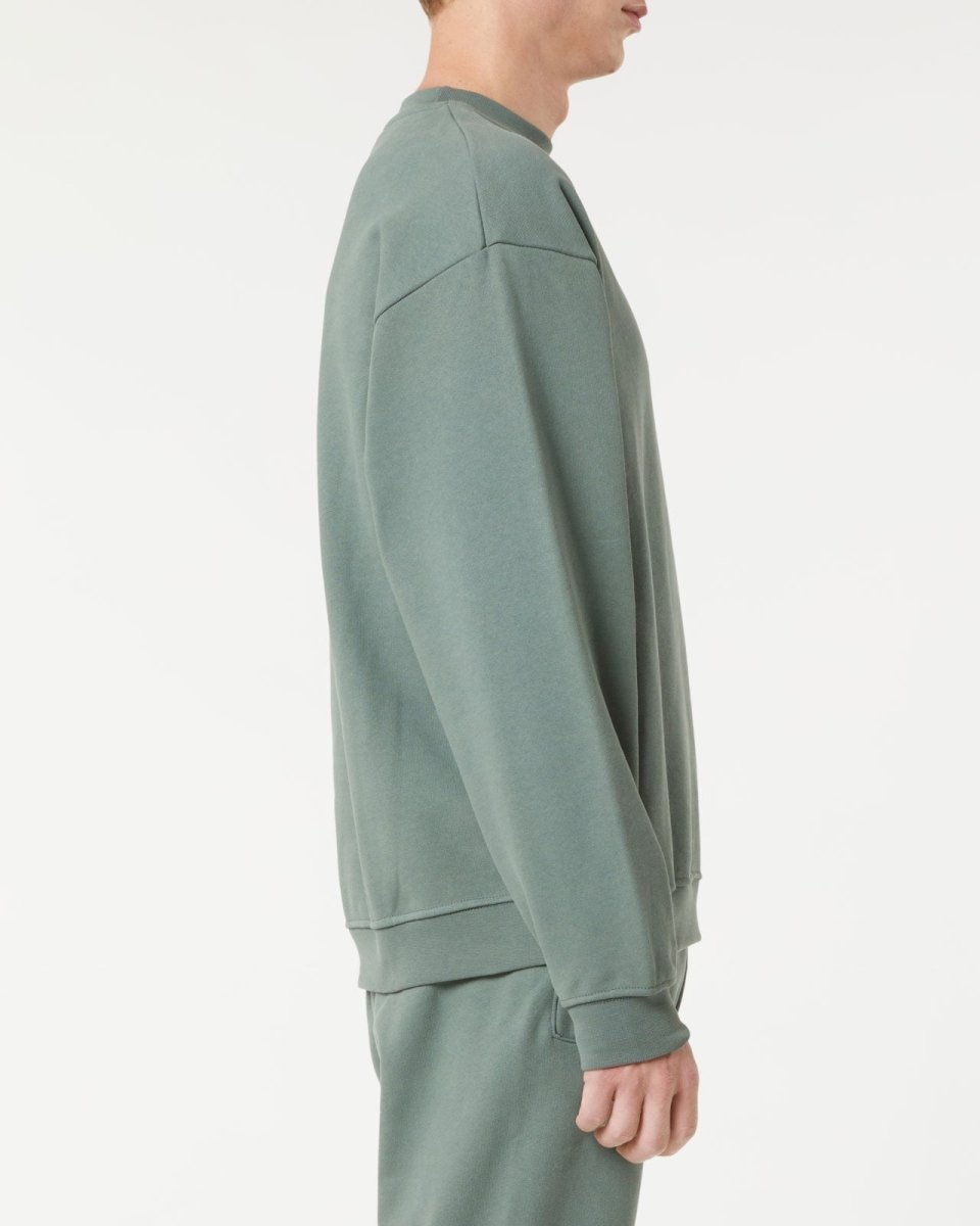Vision Of Super BALSAM GREEN CREWNECK WITH EMBROIDERED FLAMING HEART Outlet