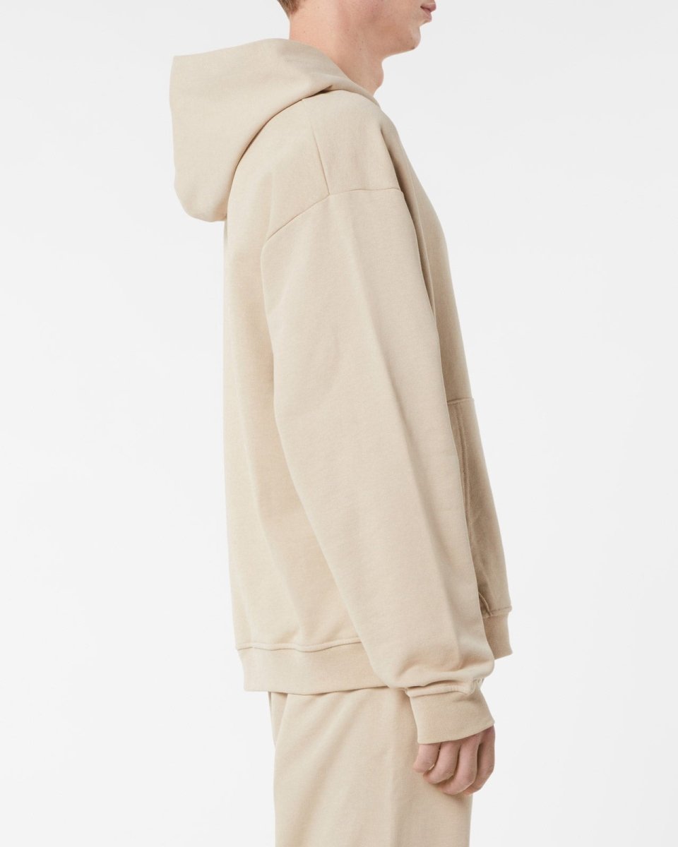 Vision Of Super LIGHT BROWN HOODIE WITH EMBROIDERED FLAMING HEART Saldi