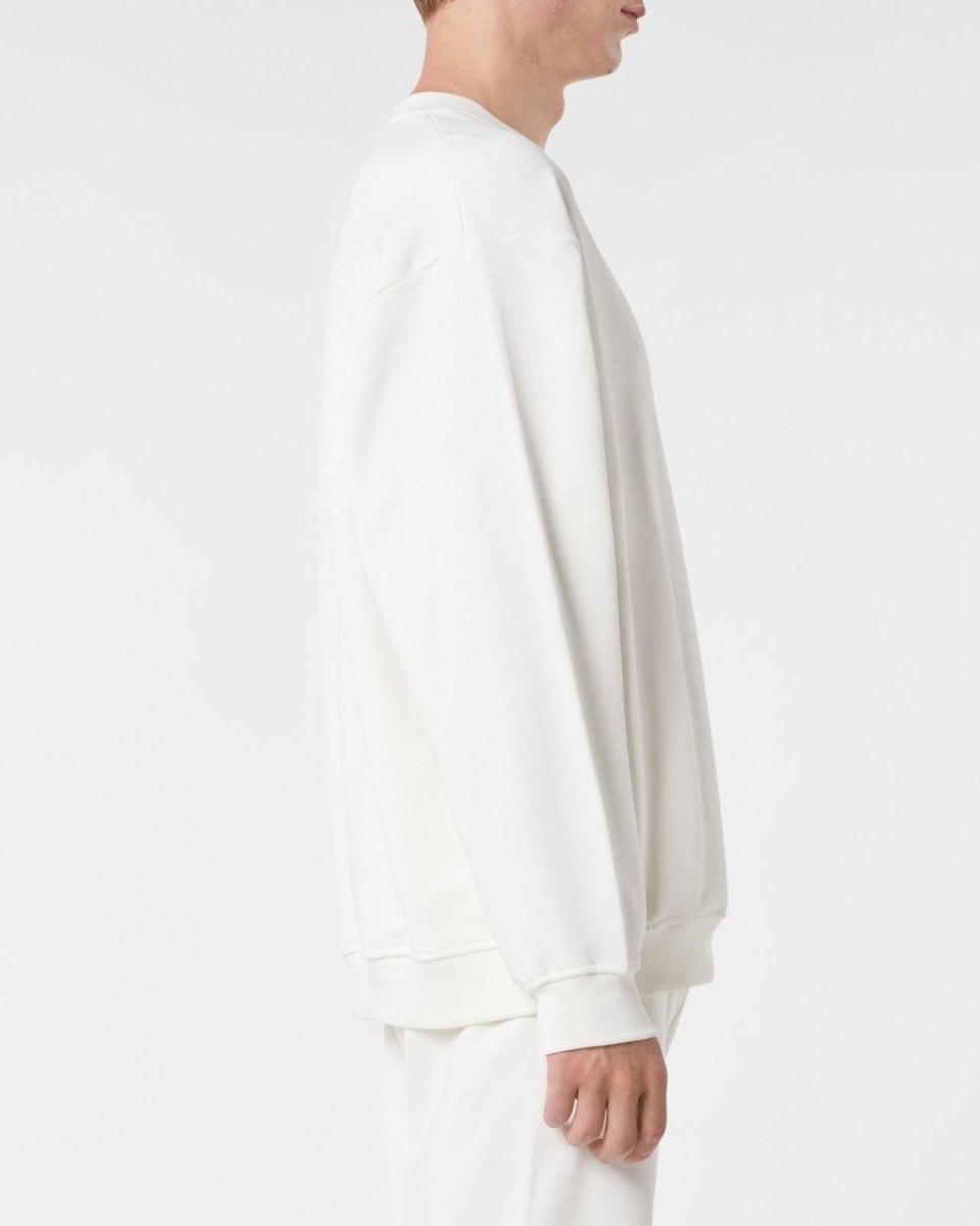 Vision Of Super OFF WHITE CREWNECK WITH EMBROIDERED FLAMING HEART Hotsell