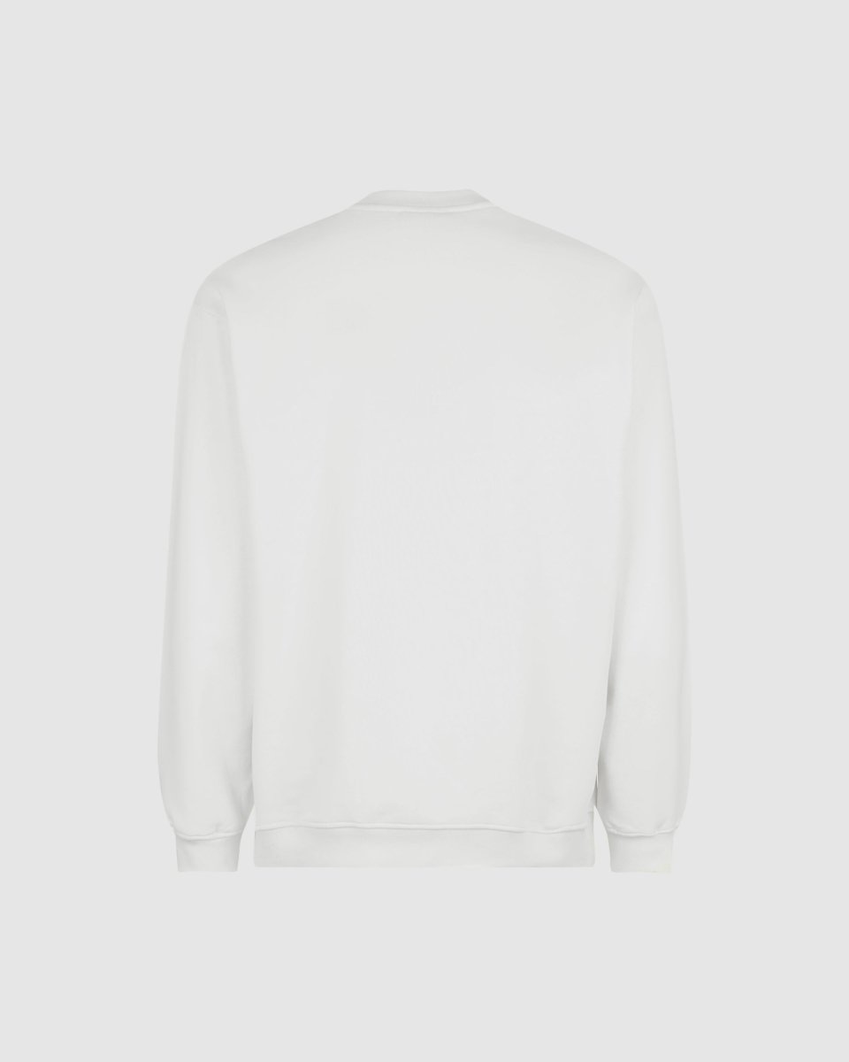 Vision Of Super OFF WHITE CREWNECK WITH EMBROIDERED FLAMING HEART Hotsell