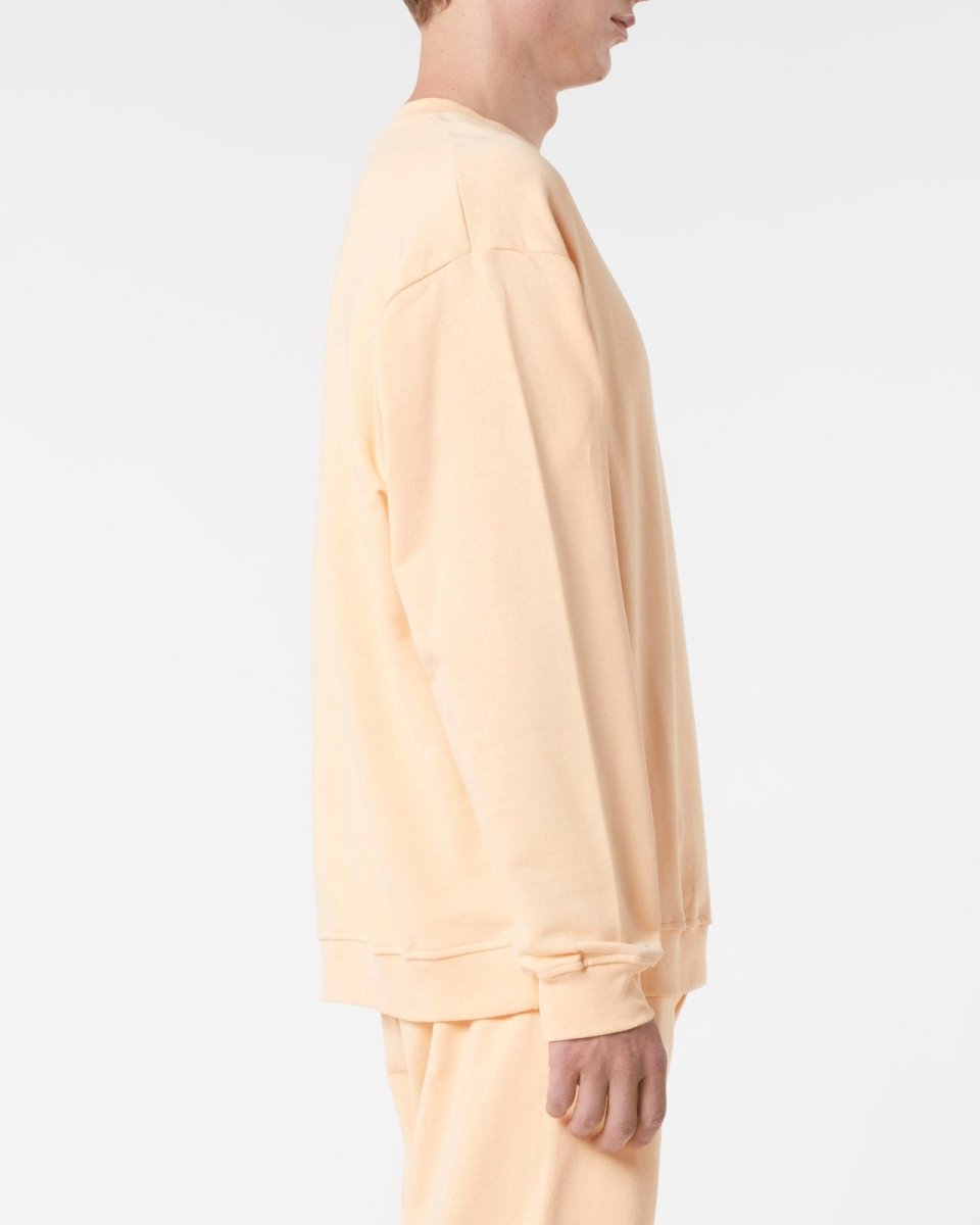 Vision Of Super PEACH CREWNECK WITH EMBROIDERED FLAMING HEART Vendita Calda