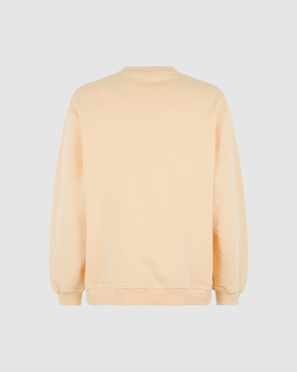 Vision Of Super PEACH CREWNECK WITH EMBROIDERED FLAMING HEART Vendita Calda