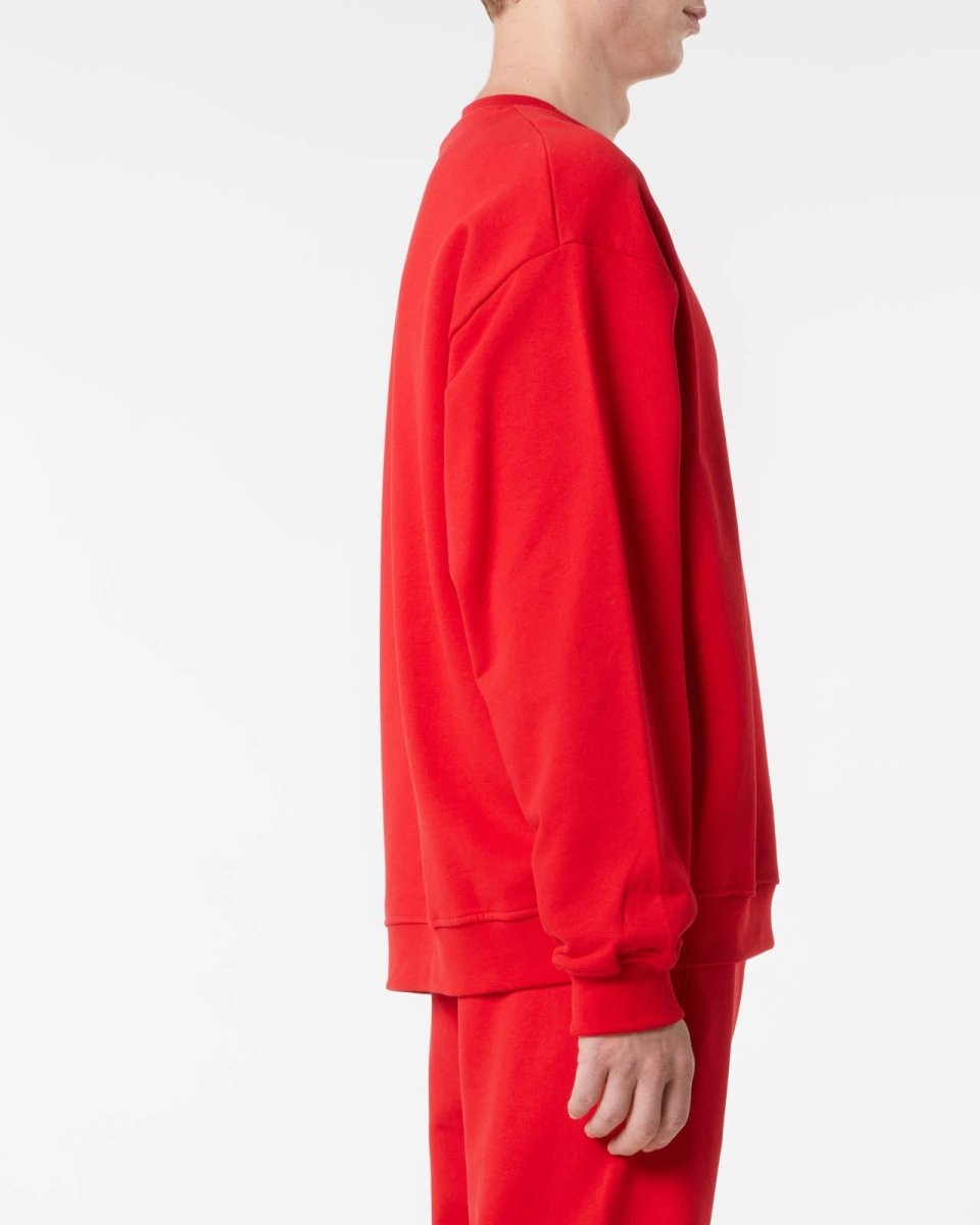 Vision Of Super RED CREWNECK WITH EMBROIDERED FLAMING HEART I Più Venduti