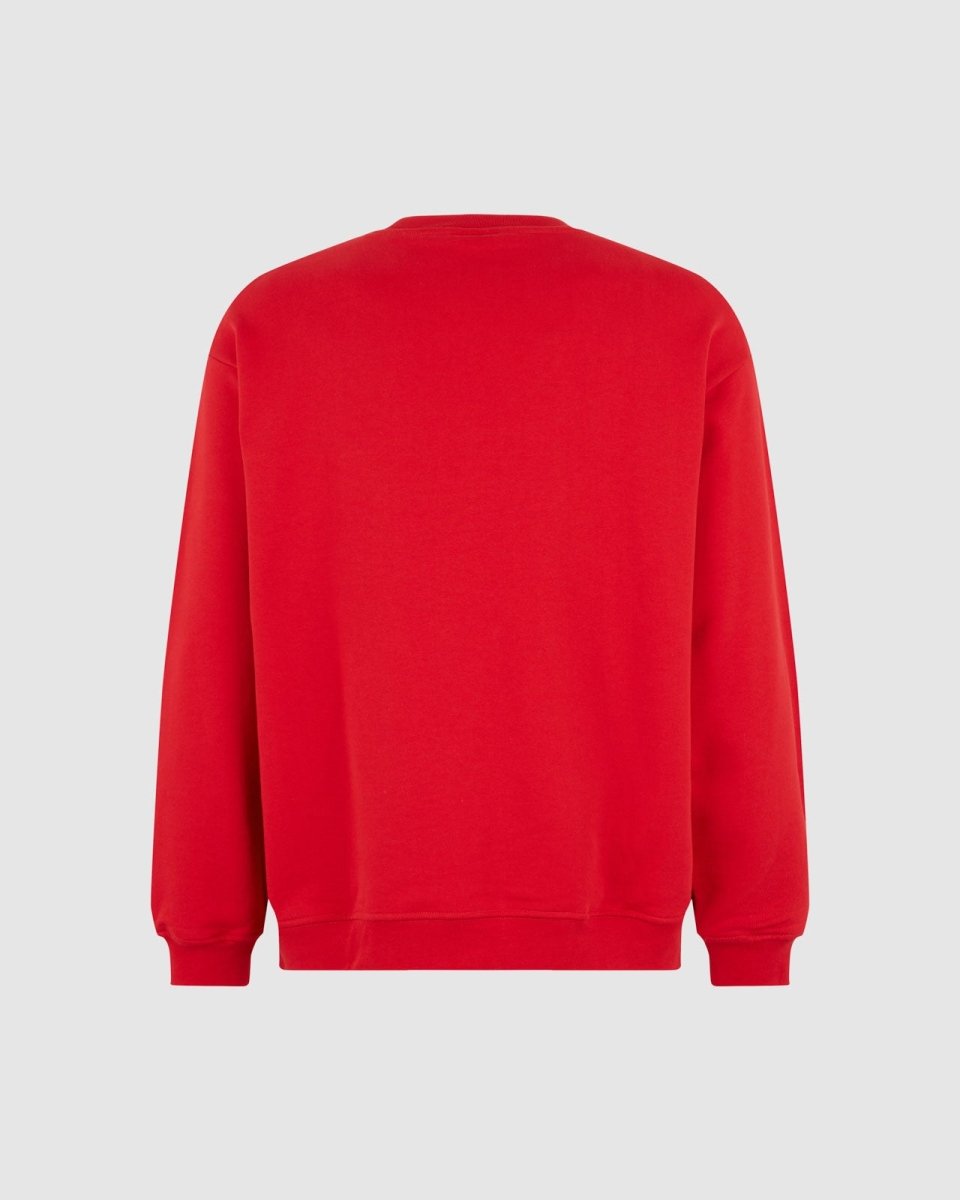 Vision Of Super RED CREWNECK WITH EMBROIDERED FLAMING HEART I Più Venduti