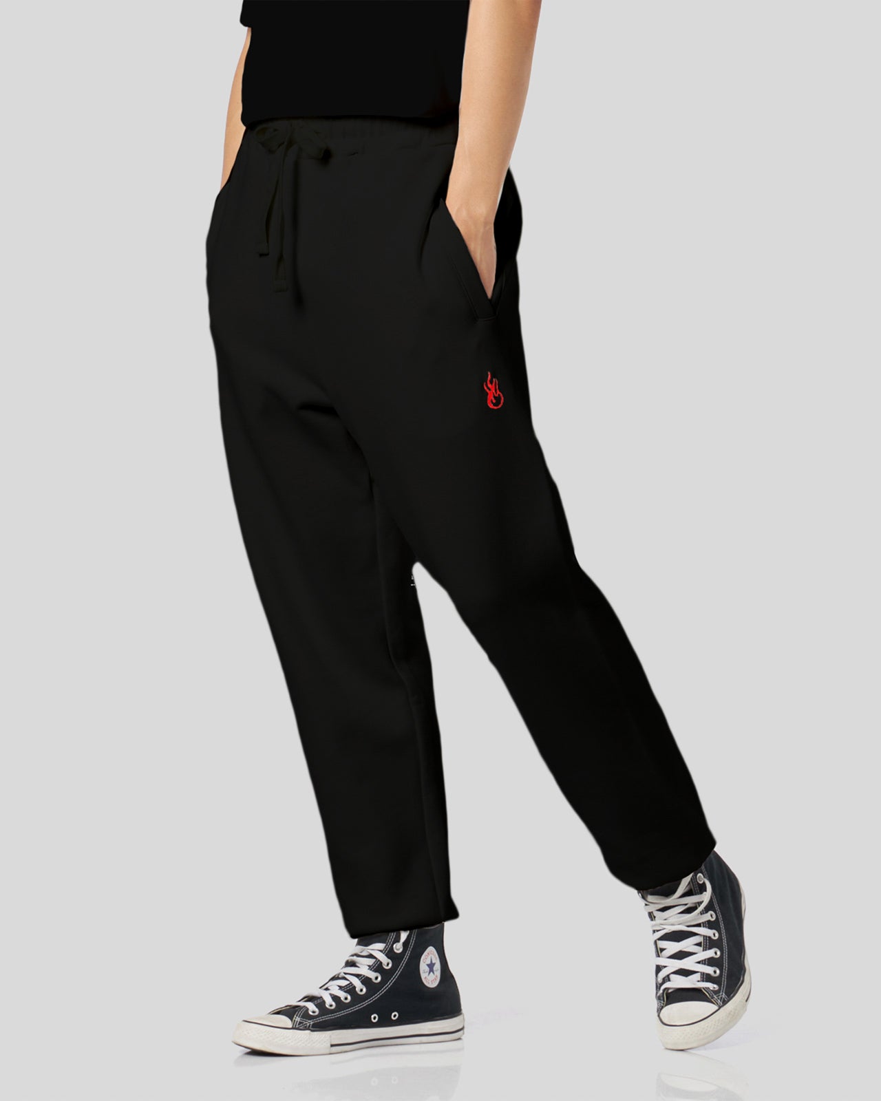 Vision Of Super BLACK PANTS WITH FLAMES LOGO Pezzi Unici