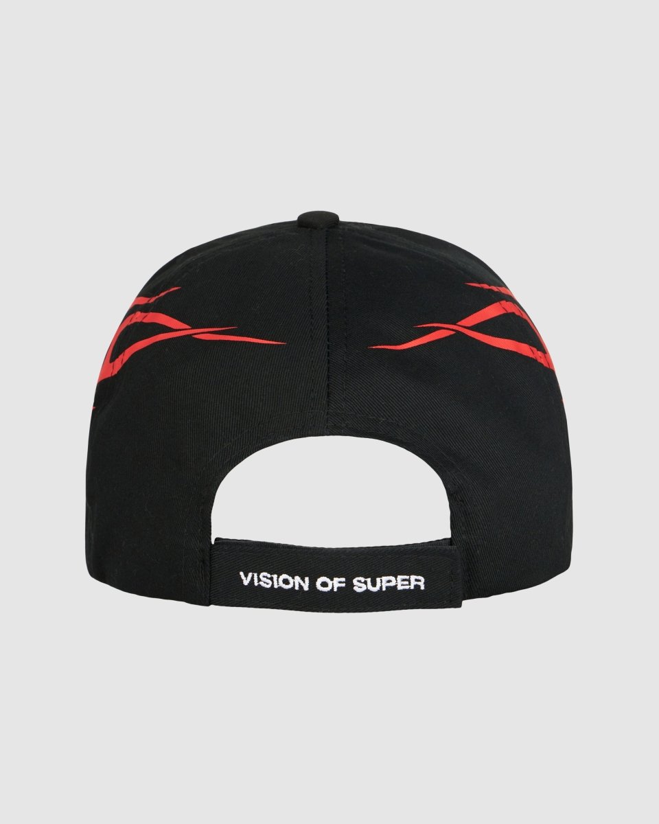 Vision Of Super BLACK CAP WITH RED TRIBAL PRINT Offerta