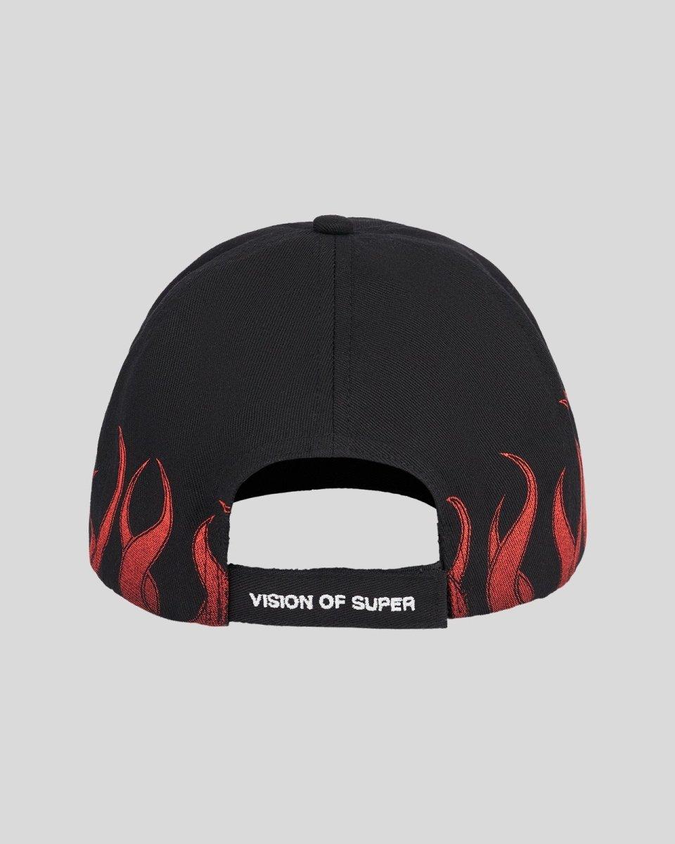Vision Of Super BLACK CAP WITH RED FLAMES Online