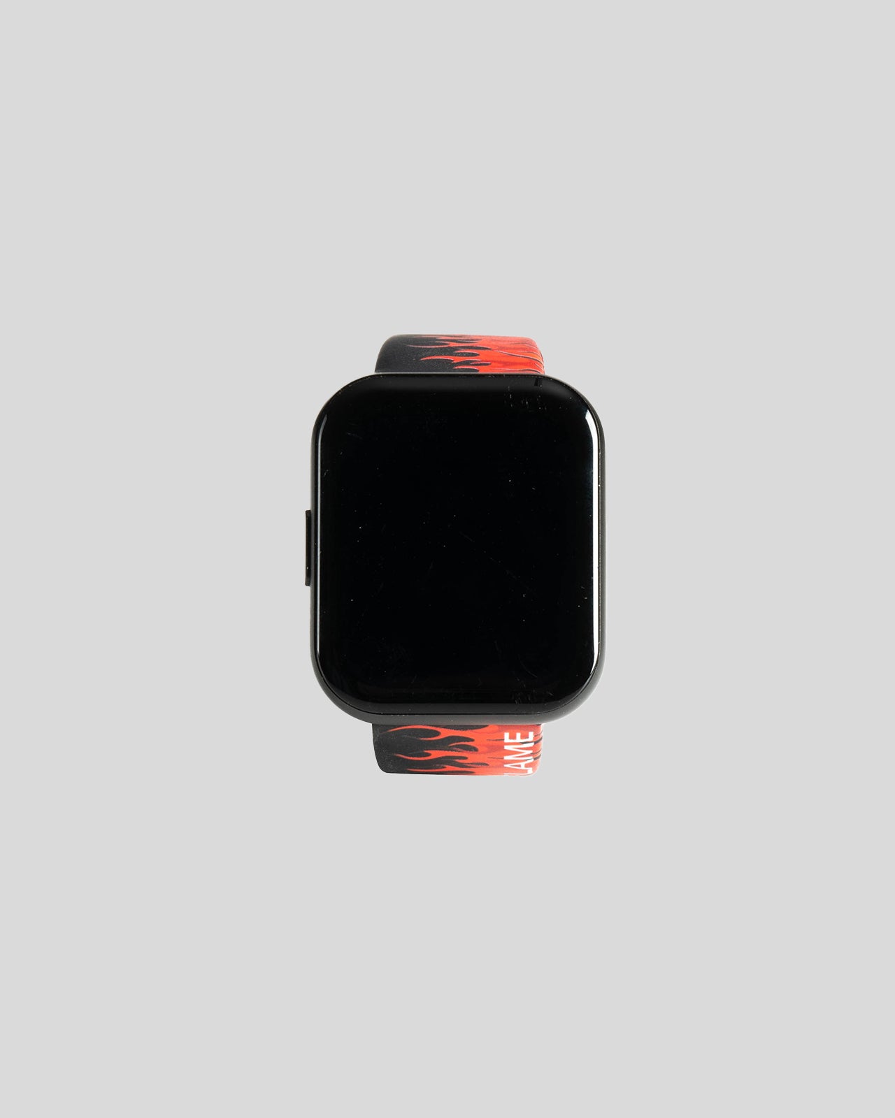 Vision Of Super BLACK SMARTWATCH WITH RED FLAMES AND WHITE LOGO Saldi